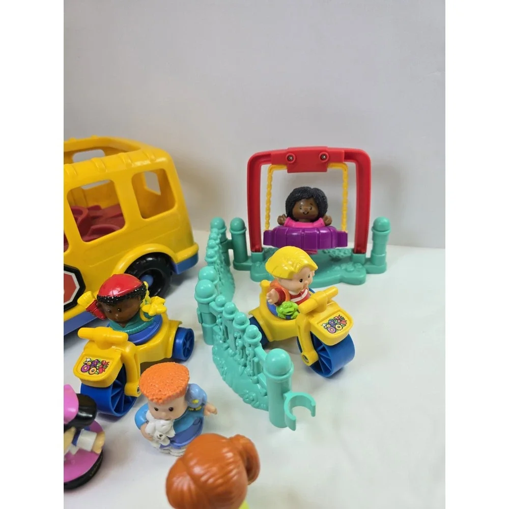 Fisher Price Little People School Bus Playground Figures Tricycles Large Lot